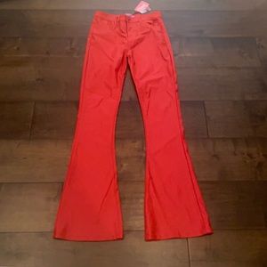Edikted red leather-looking pants
